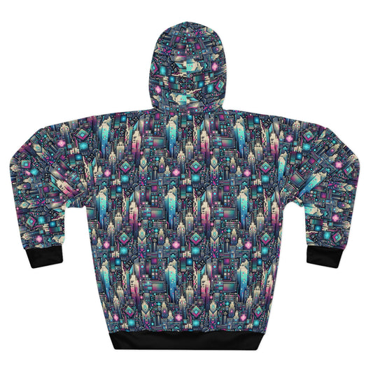 Digital Renaissance Tech-Forward Maximalism Pullover Hoodie - 8404 Design-56