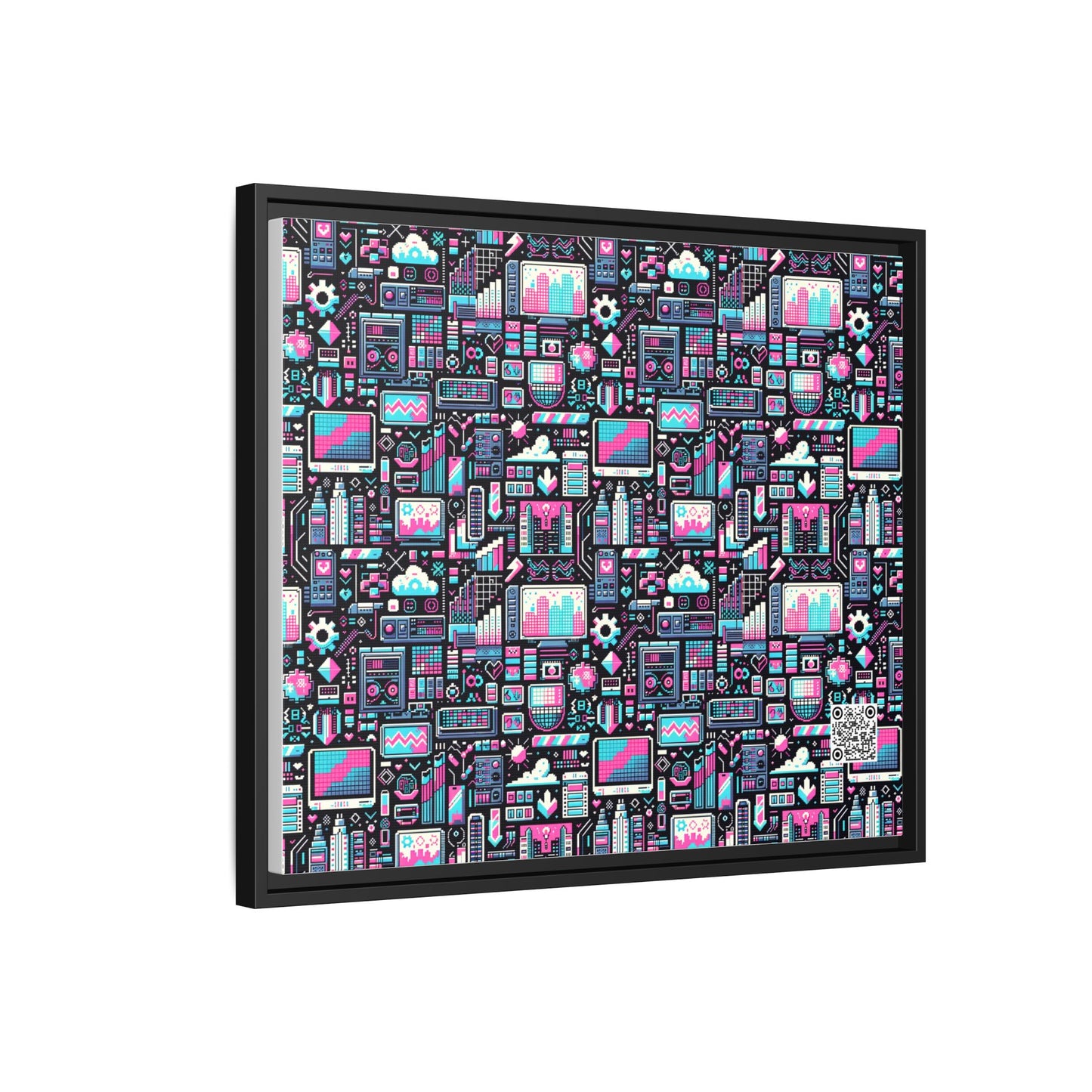 Digital Rebellion Youthful Streetwear with a Rebellious Digital Twist Matte Canvas, Framed (multi-color) - 8404 Design-71 B