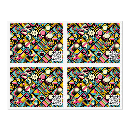 Neon Pop Art Revival Pop Culture Retro Sticker Sheets - 8404 Design-46