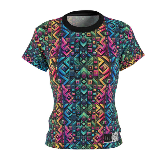 Tech-Inspired Graphics Cyberpunk Cool Women's Cut & Sew Tee - 8404 Design-58