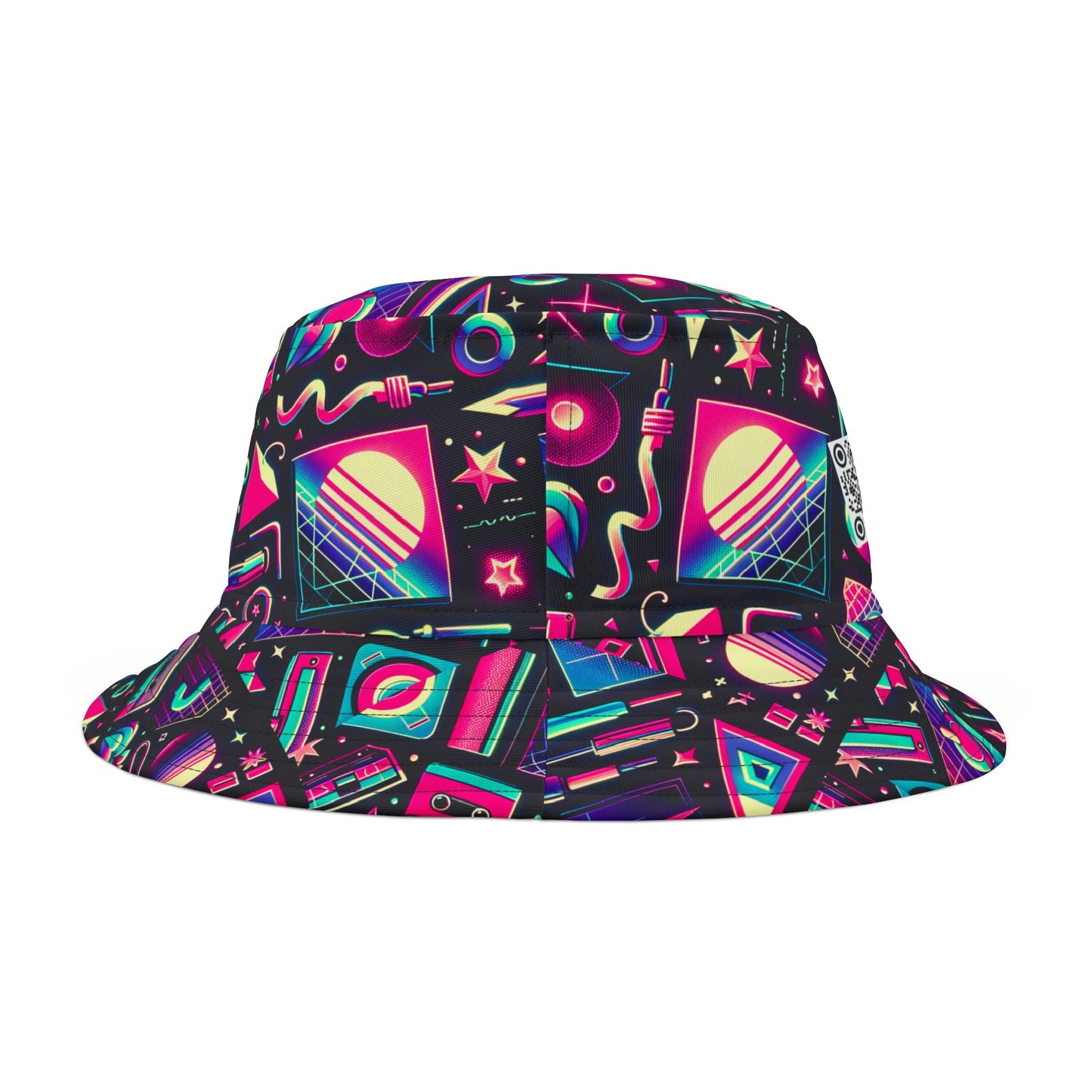 Neon Retro Revival Retro Futurism Bucket Hat - 8404 Design-61