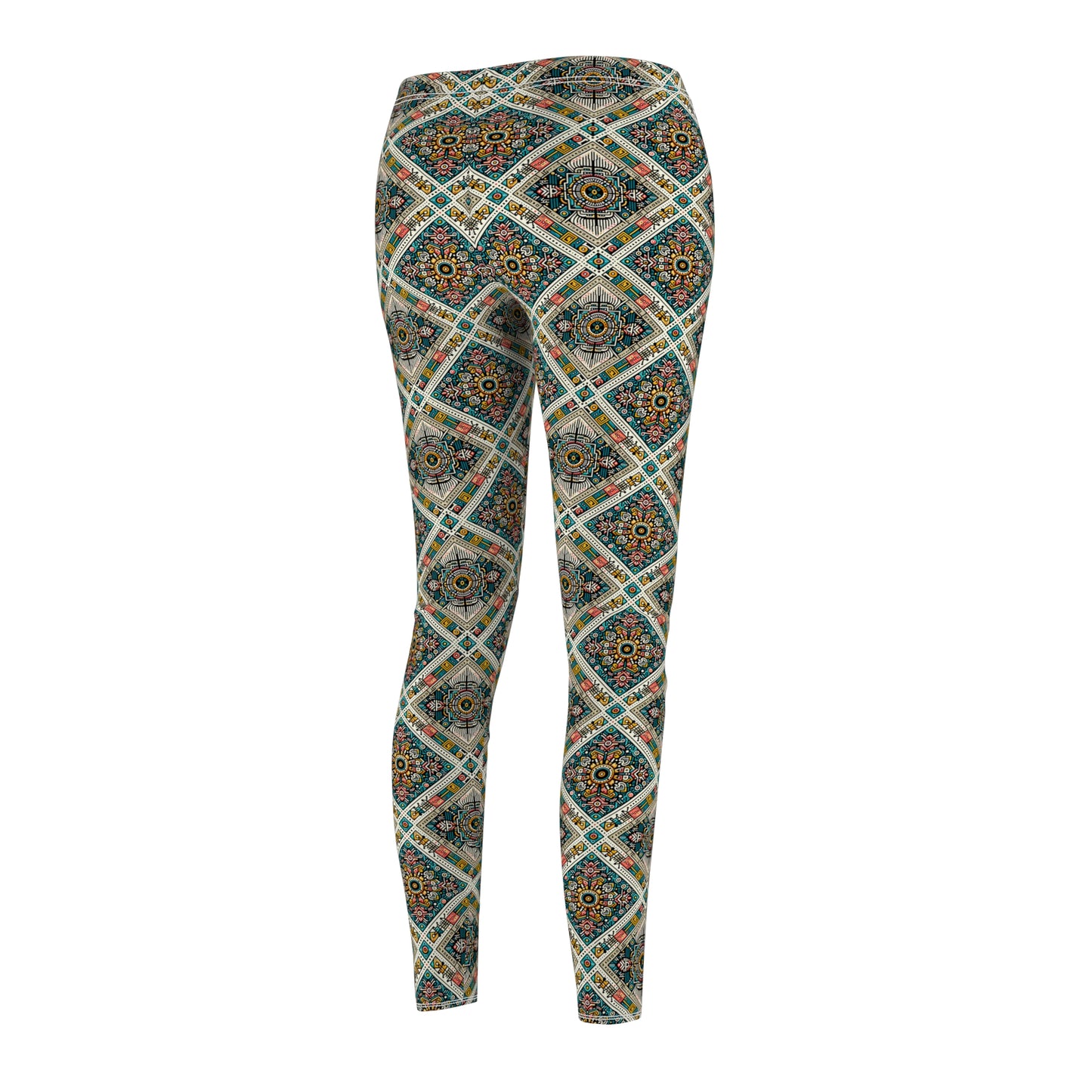 Cultural Fusion Tech Blend of Cultural Heritage With Tech-Inspired Elements Women's Cut & Sew Casual Leggings - 8404 Design-64