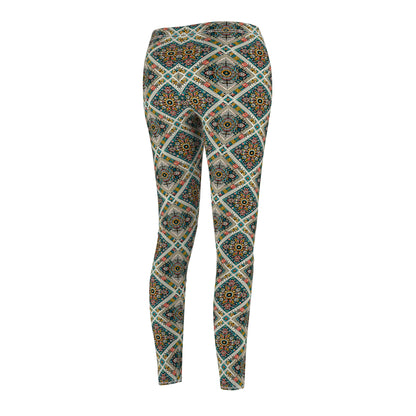 Cultural Fusion Tech Blend of Cultural Heritage With Tech-Inspired Elements Women's Cut & Sew Casual Leggings - 8404 Design-64