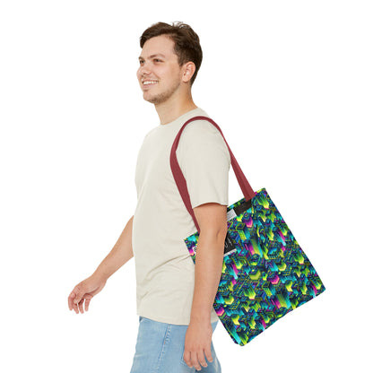 Tech-Infused Neon Tech-Forward Streetwear Tote Bag - 8404 Design-65