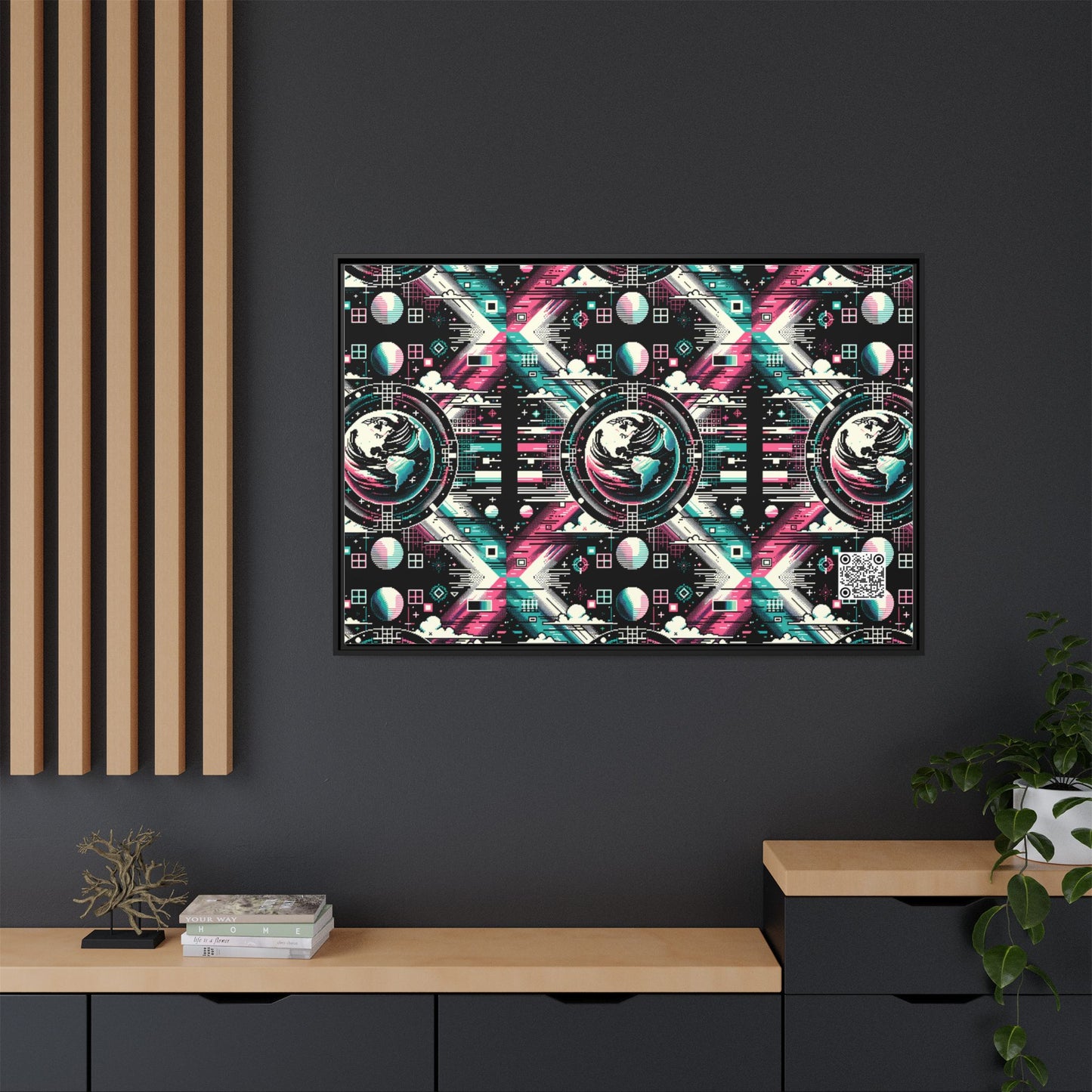 Digital Artistry Digital-native Streetwear Matte Canvas, Framed (multi-color) - 8404 Design-62 A