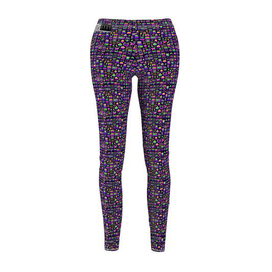 Digital Nostalgia Remix Modern Vintage Fusion Women's Cut & Sew Casual Leggings - 8404 Design-49