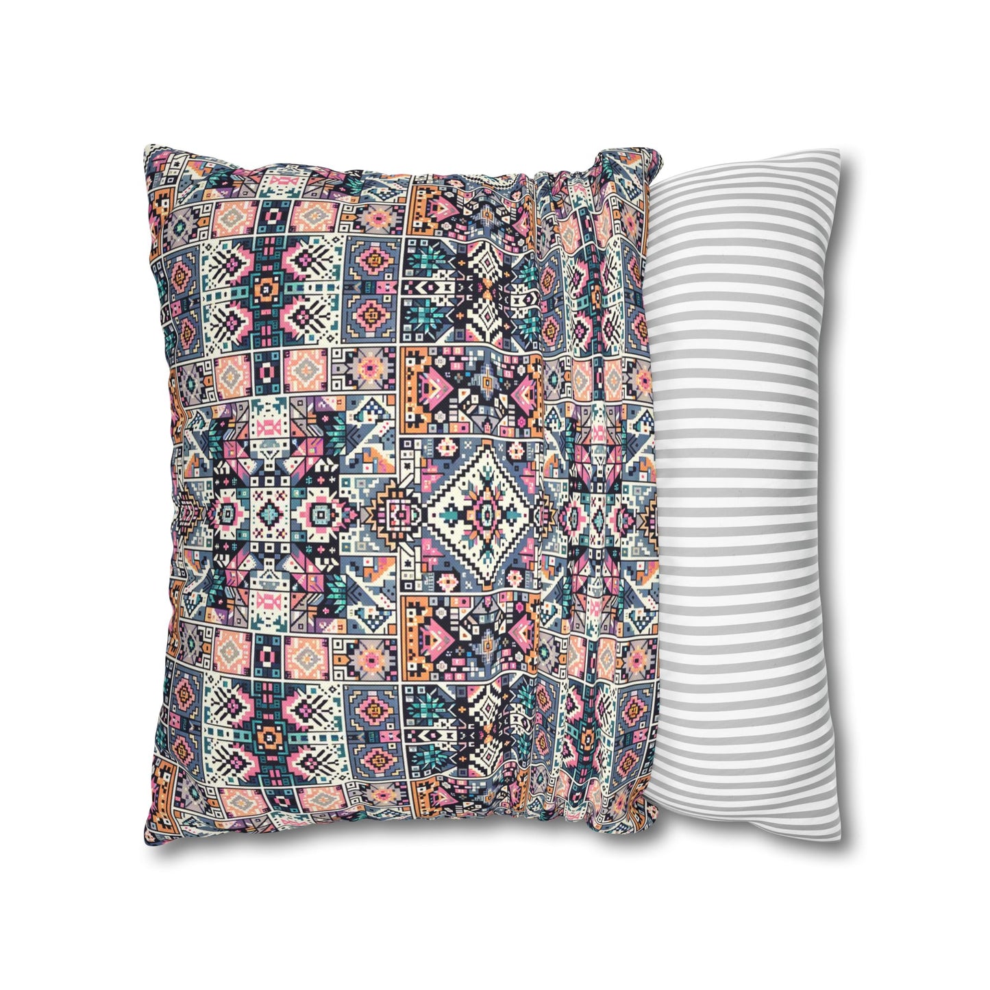 Spun Polyester Square Pillowcase - 8404 Design-02