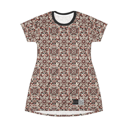 Neo Jomon Sculptural Aesthetics Artisanal Streetwear T-Shirt Dress - 8404 Design-55
