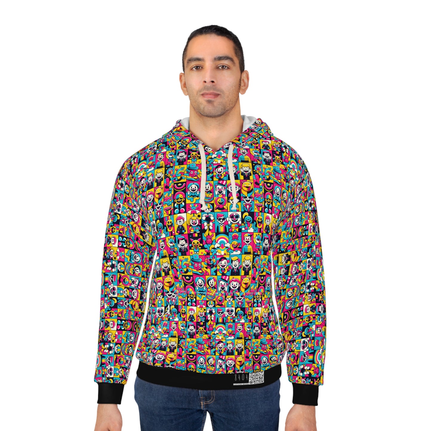 Neon Pop Playful Pop Culture Mashup Pullover Hoodie - 8404 Design-60