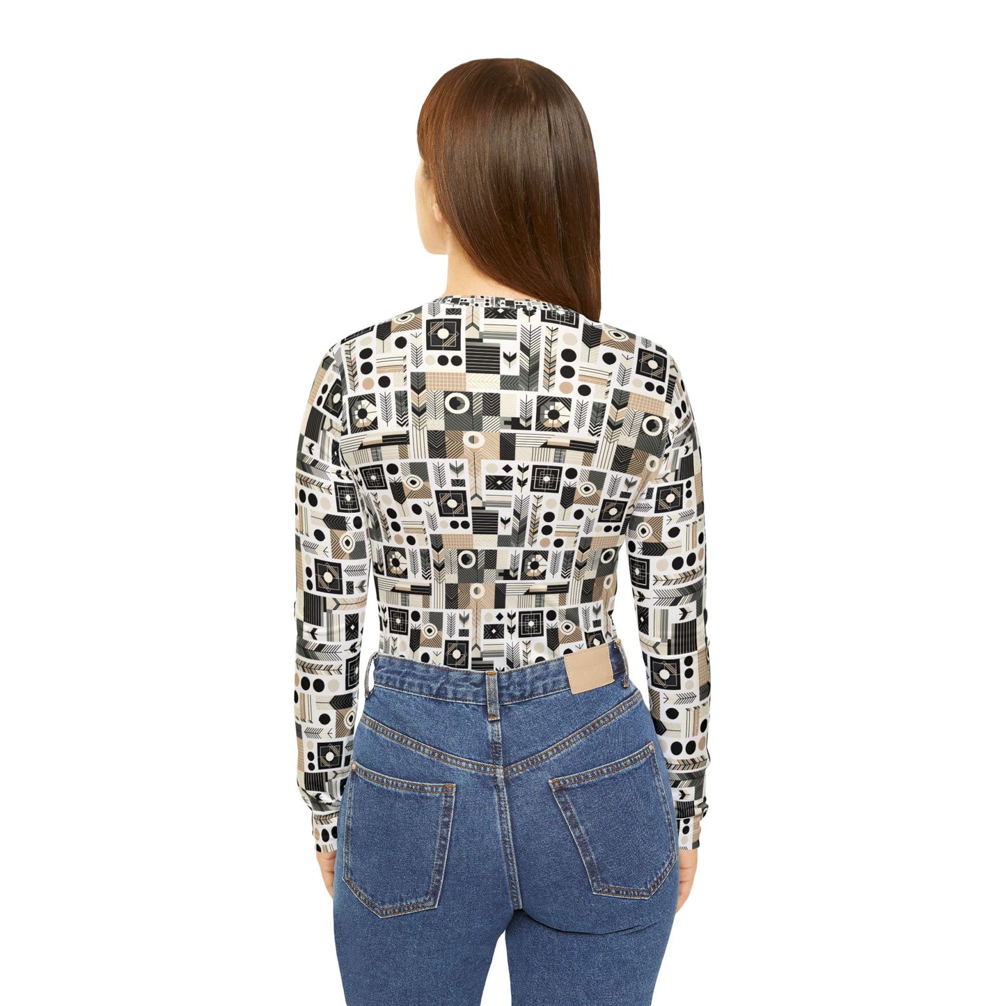 Elevated Athleisure Modern Sophistication With Sporty Elements Women's Long Sleeve V-Neck Shirt - 8404 Design-57