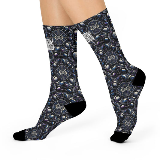 Tech Astronaut Tech-Forward Streetwear Meets Space Exploration Cushioned Crew Socks - 8404 Design-46