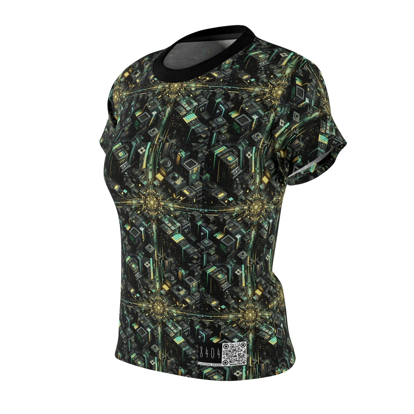 Tech Noir Graphics Tech-Inspired Streetwear Women's Cut & Sew Tee - 8404 Design-66