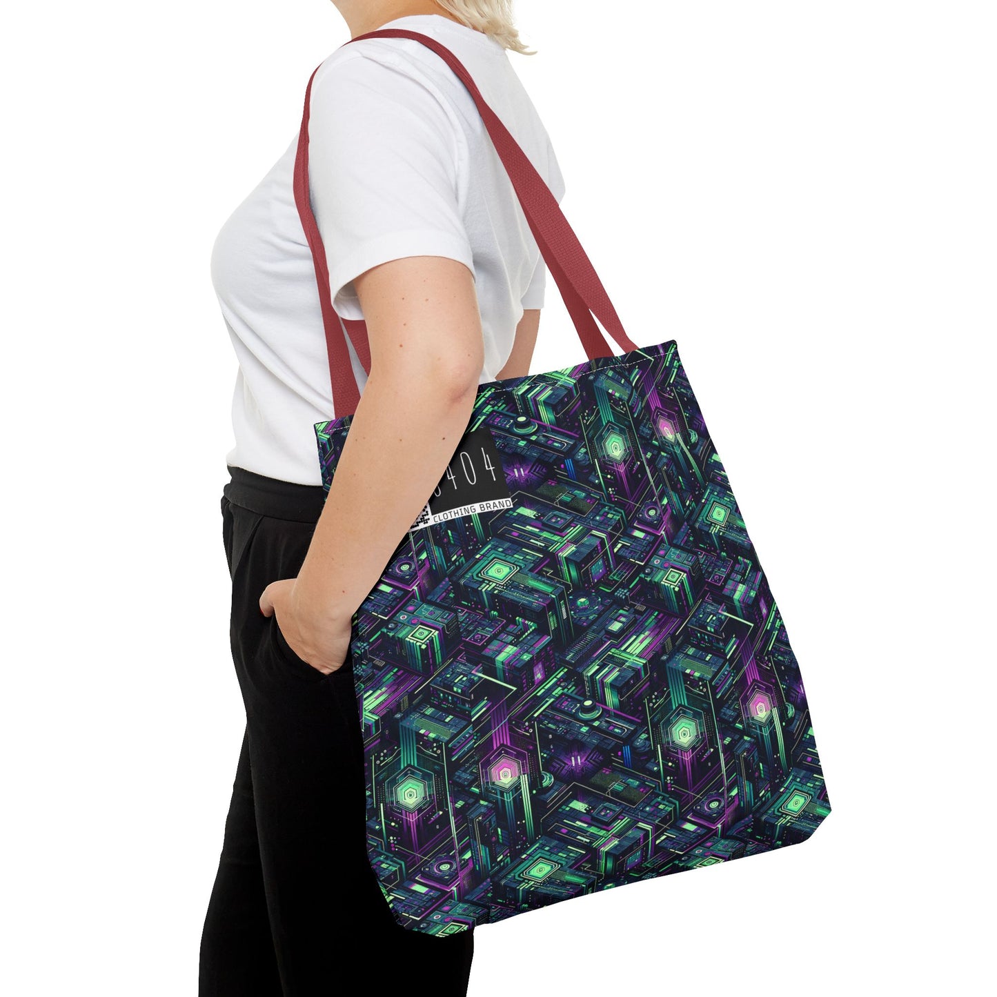Tech Noir Aesthetics Tech-Forward Urban Dystopia Tote Bag - 8404 Design-43