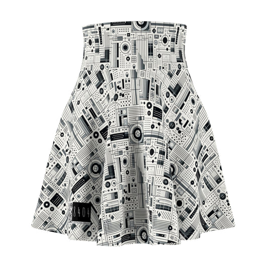 Digital Minimalism Minimalist Tech Women's Skater Skirt - 8404 Design-53