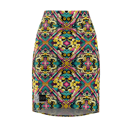 Neon Pop Art Revival Pop Culture Retro Women's Pencil Skirt - 8404 Design-59