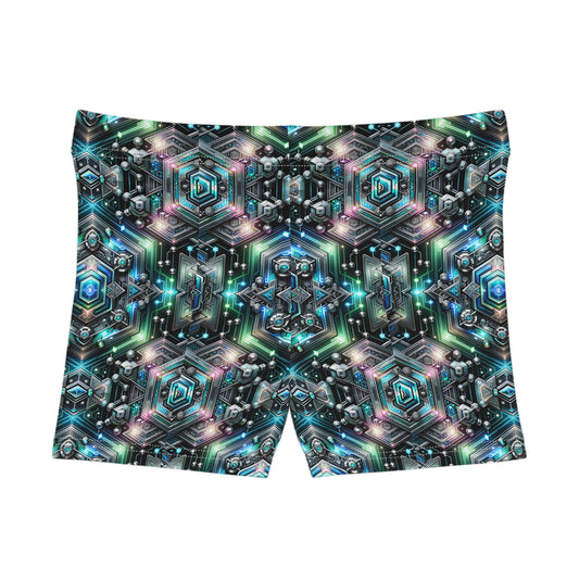 Tech-Infused Futurism Futuristic Tech Women's Shorts - 8404 Design-63