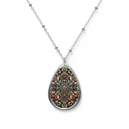 Streetwear Renaissance Artistic Clash of Old and New Oval Necklace - 8404 Design-46