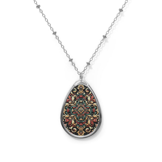Streetwear Renaissance Artistic Clash of Old and New Oval Necklace - 8404 Design-46