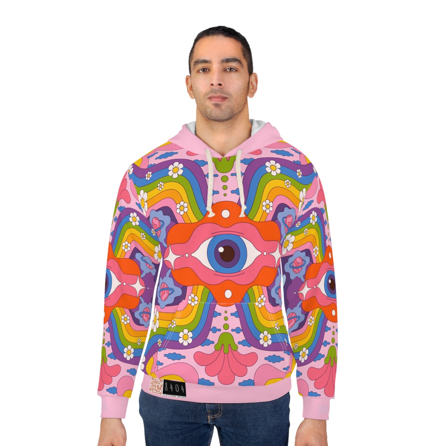 8404's Unisex Adult "The Eye of Trance in Pink" Fashion Pullover Hoodie