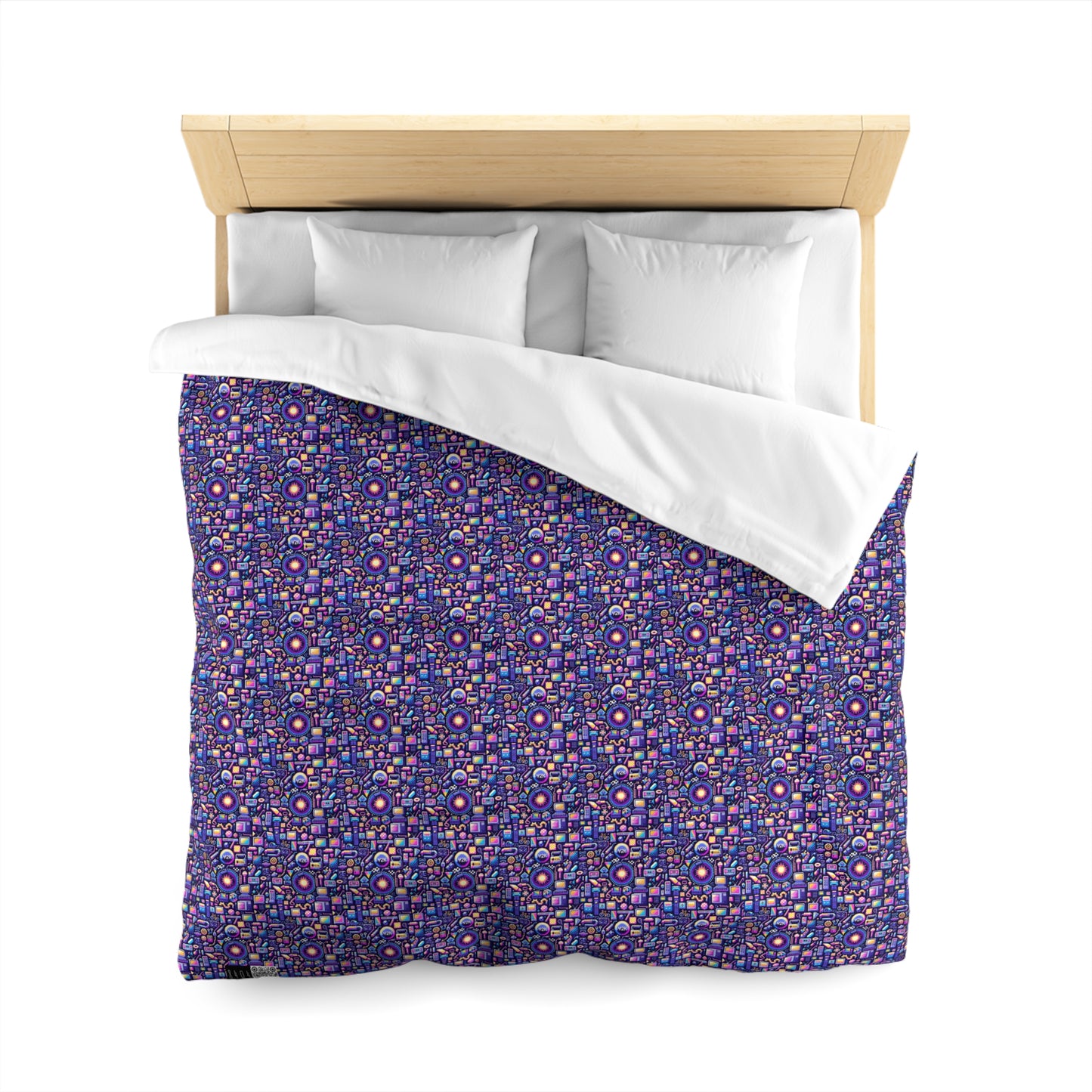 Digital Nostalgia Modern Retro Fusion Microfiber Duvet Cover - 8404 Design-64