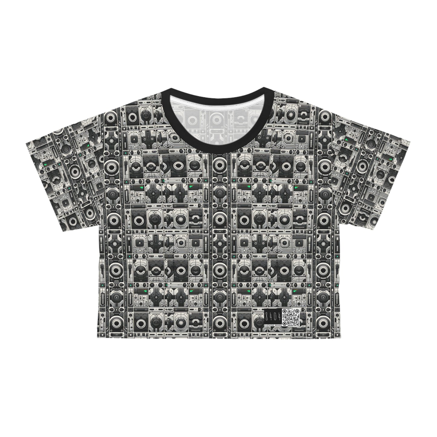 Tech Utility Aesthetics Tech-Forward Minimalism Crop Tee - 8404 Design-60