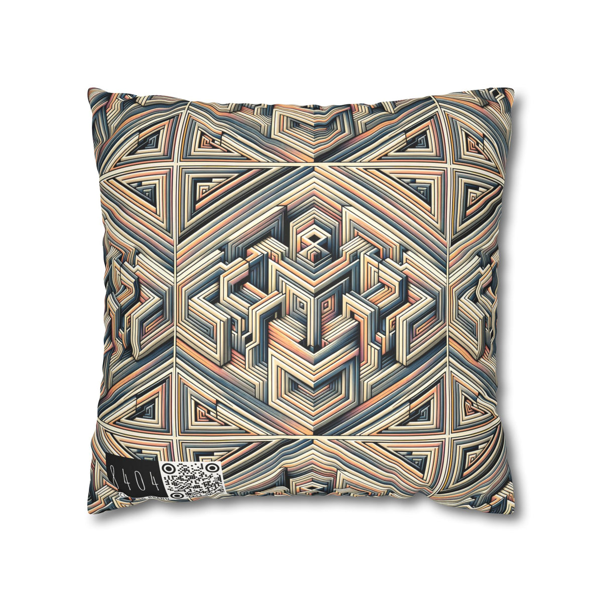 Tech Illusion Graphics Futuristic Artistry Faux Suede Square Pillowcase - 8404 Design-52