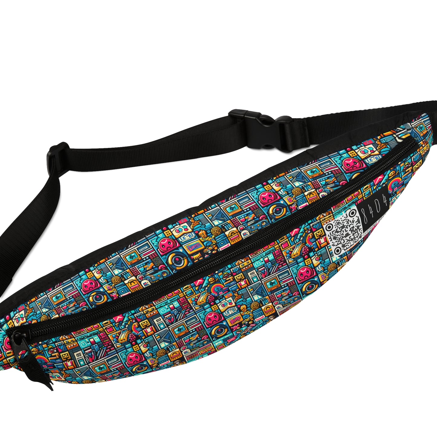 Digital Pop Culture Mashup Maximalist Pop Fanny Pack - 8404 Design-47