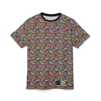 Neon Pop Playful Pop Culture Mashup Unisex Cut & Sew Tee - 8404 Design-60