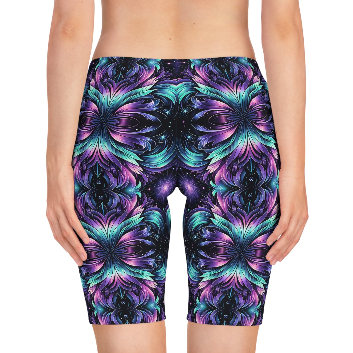 Iridescent Dream Futuristic Tech Women's Bike Shorts - 8404 Design-60