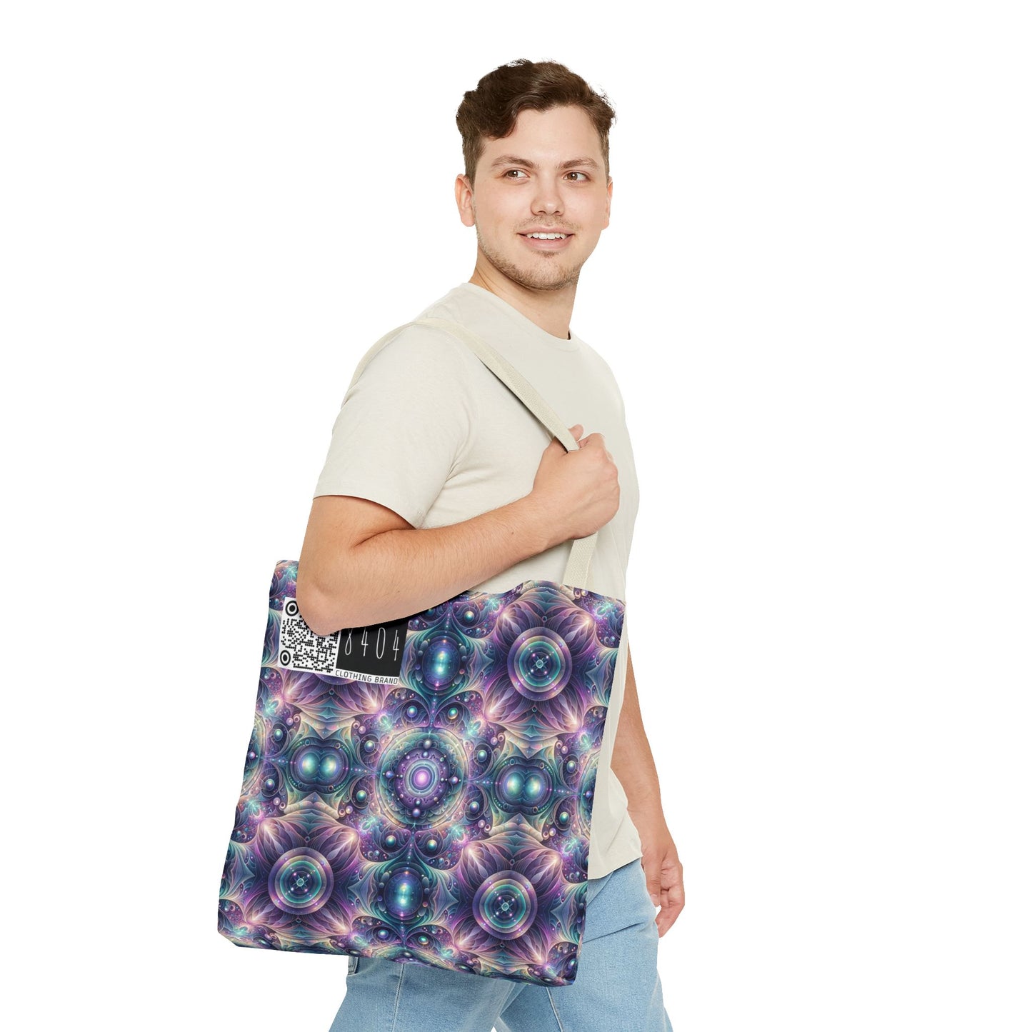 Iridescent Tech Fusion Tech-Forward Streetwear Tote Bag - 8404 Design-61