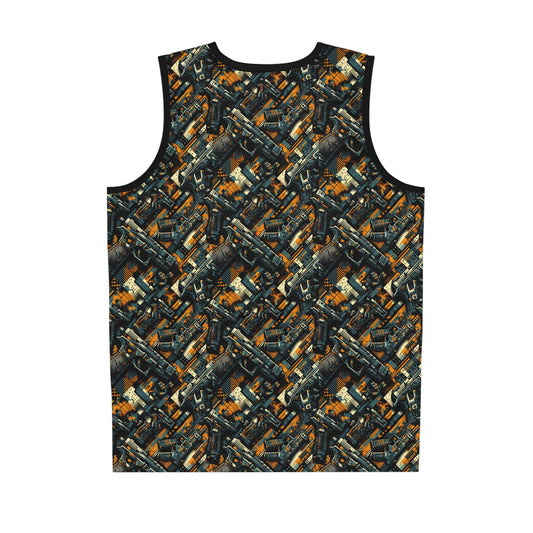 Digital Punk Futuristic Grunge Basketball Jersey - 8404 Design-47