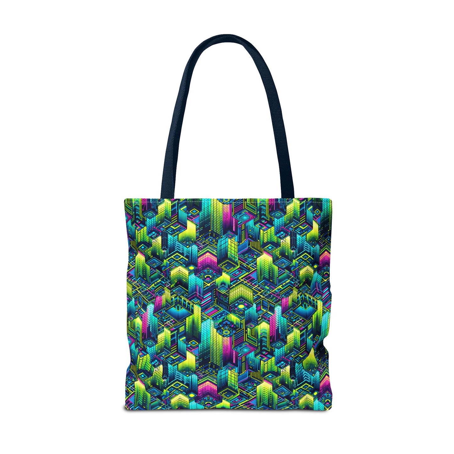Tech-Infused Neon Tech-Forward Streetwear Tote Bag - 8404 Design-65