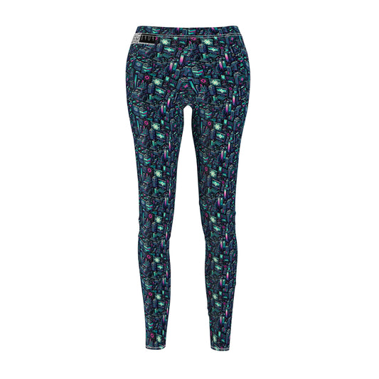 Digital Rebellion Tech-Inspired Streetwear Women's Cut & Sew Casual Leggings - 8404 Design-58