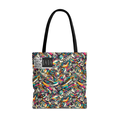 Urban Graffiti Fusion Eclectic Street Art Meets Modern Tech Culture Tote Bag - 8404 Design-55