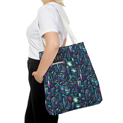 Digital Rebellion Tech-Inspired Streetwear Tote Bag - 8404 Design-58