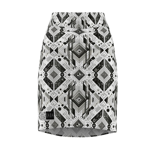 Digital Minimalism Minimalist Tech Women's Pencil Skirt - 8404 Design-51