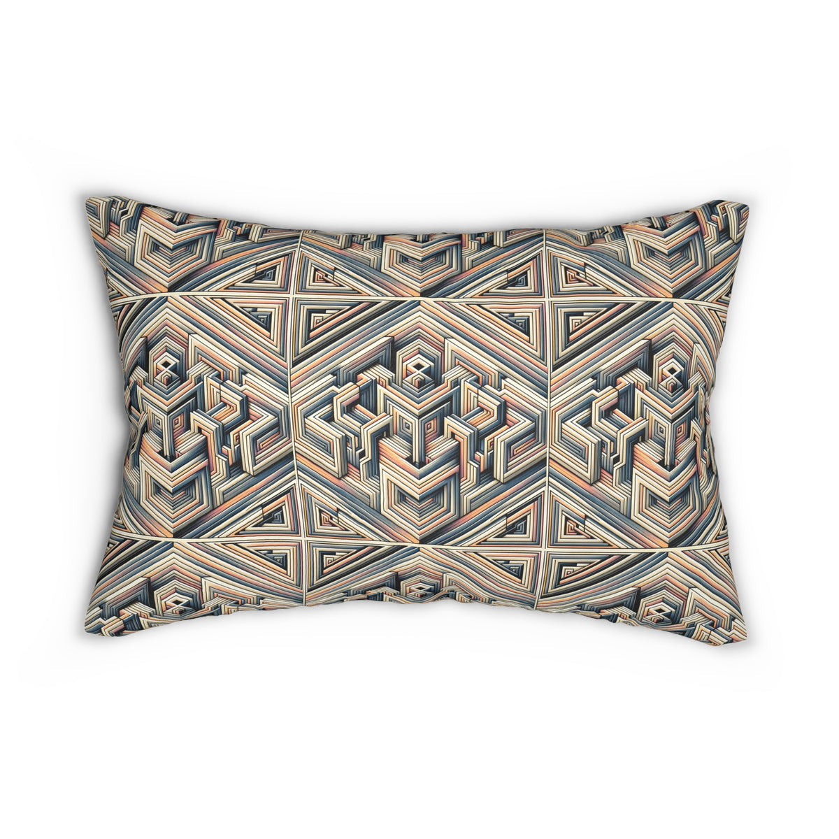 Tech Illusion Graphics Futuristic Artistry Spun Polyester Lumbar Pillow - 8404 Design-52 B