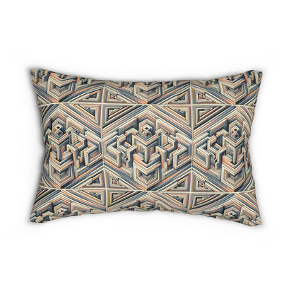 Tech Illusion Graphics Futuristic Artistry Spun Polyester Lumbar Pillow - 8404 Design-52 B