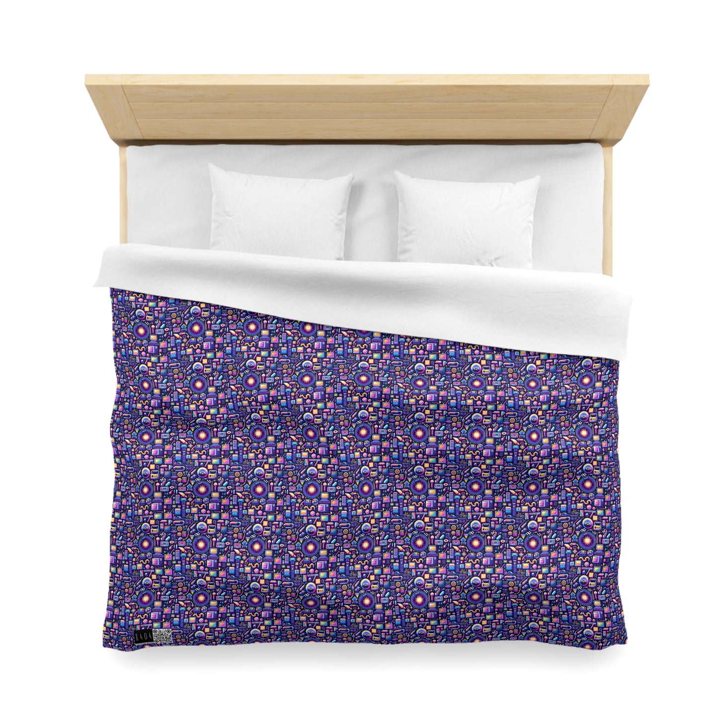 Digital Nostalgia Modern Retro Fusion Microfiber Duvet Cover - 8404 Design-64