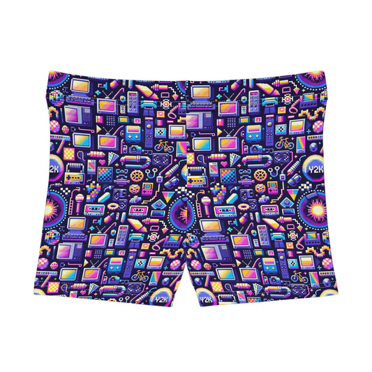 Digital Nostalgia Modern Retro Fusion Women's Shorts - 8404 Design-64