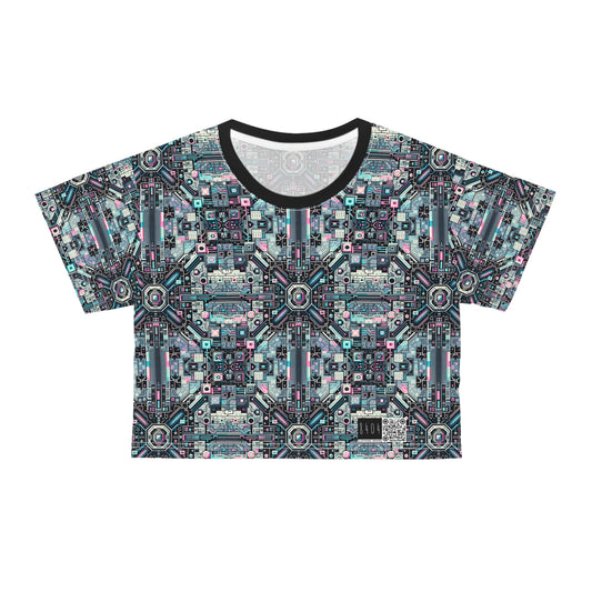 Digital Renaissance Tech-Forward Maximalism Crop Tee - 8404 Design-44