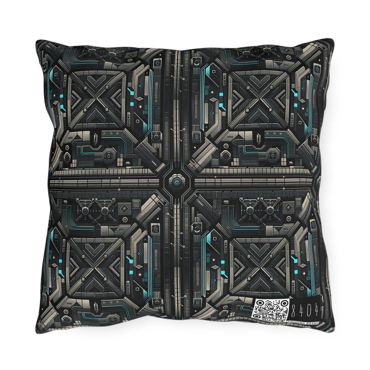 Tech Noir Futuristic Tech Aesthetic with a Dark Twist Outdoor Pillow - 8404 Design-59
