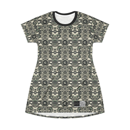 Cyber Garden Party Tech Garden Extravaganza T-Shirt Dress - 8404 Design-54