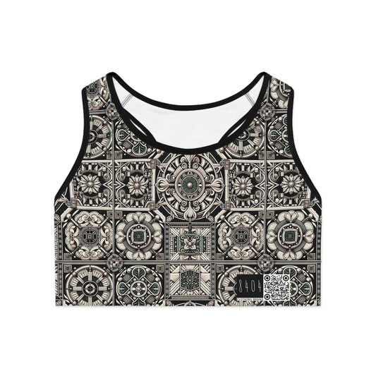 Cyber Garden Party Tech Garden Extravaganza Sports Bra - 8404 Design-45