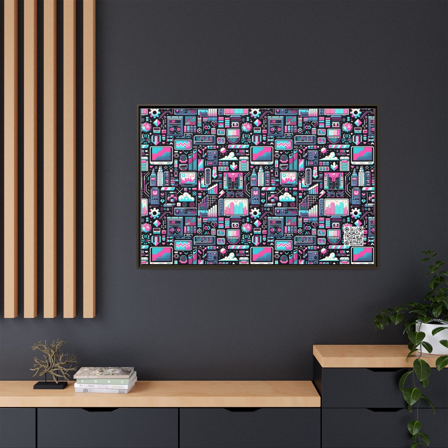 Digital Rebellion Youthful Streetwear with a Rebellious Digital Twist Matte Canvas, Framed (multi-color) - 8404 Design-71 A