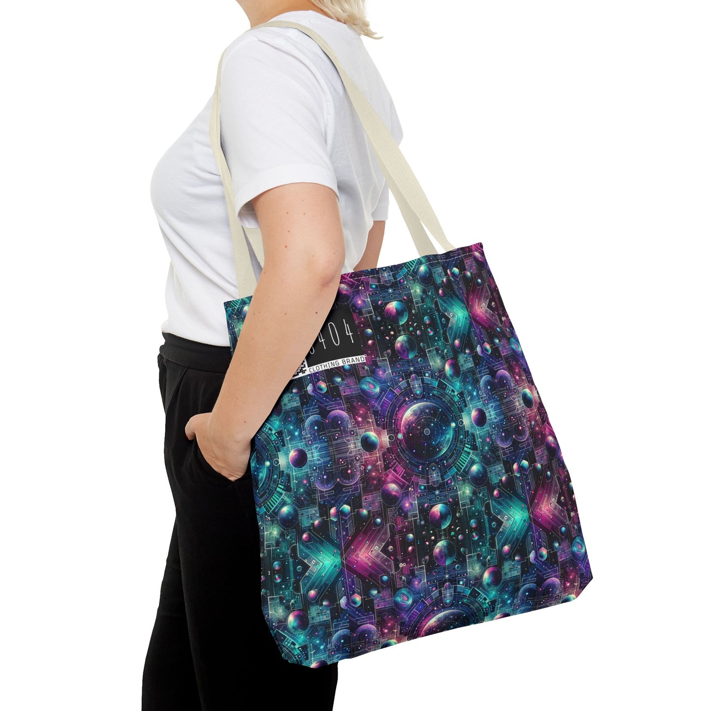 Galactic Hues Tech-Forward Cosmic Fusion Tote Bag - 8404 Design-59