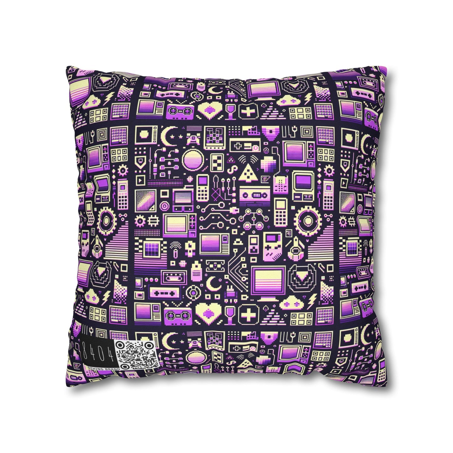 Digital Nostalgia Remix Modern Vintage Fusion Spun Polyester Square Pillowcase - 8404 Design-54