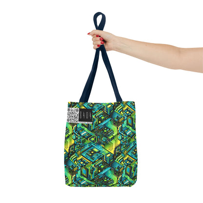 Tech-Infused Neon Tech-Forward Streetwear Tote Bag - 8404 Design-38