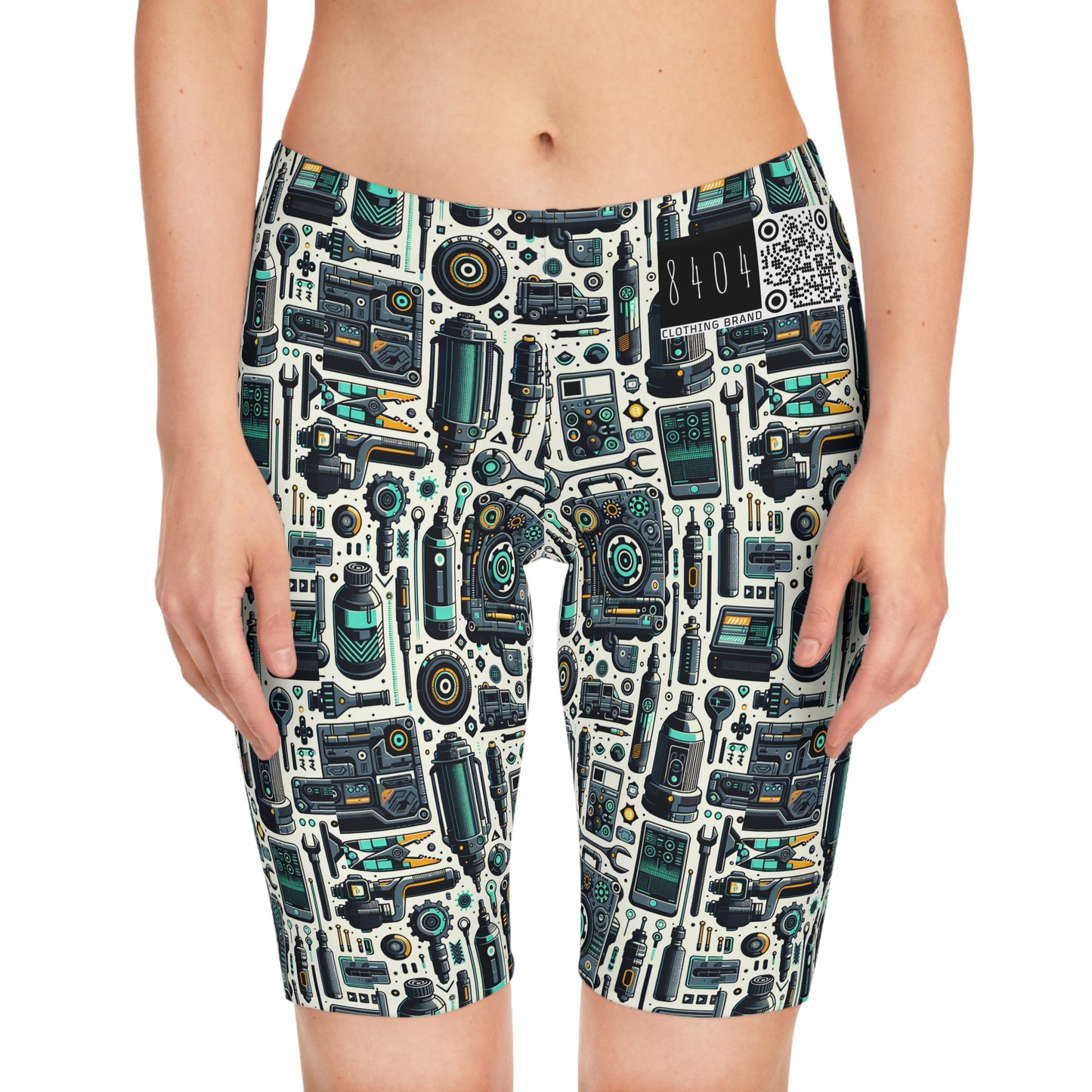 Tech Utility Fusion Modern Tech Streetwear Women's Bike Shorts - 8404 Design-53