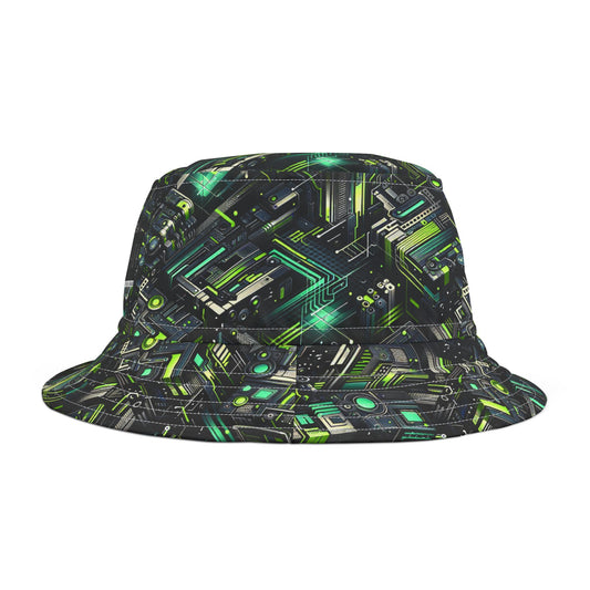 Tech-Infused Graphics Tech-Forward Streetwear Bucket Hat - 8404 Design-47